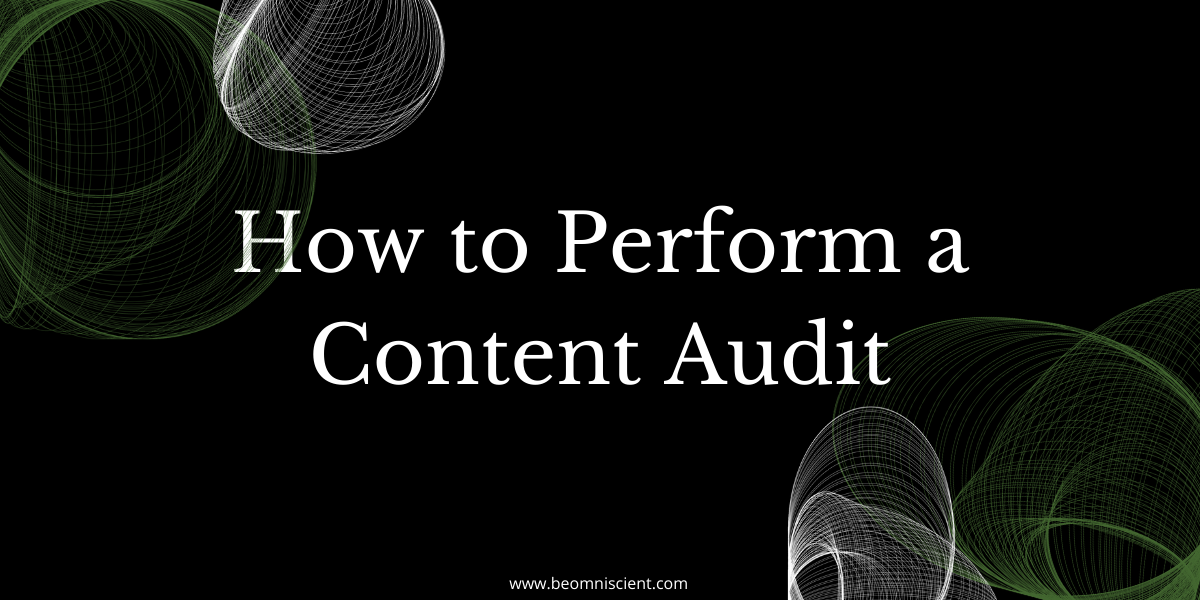 how to perform a content audit