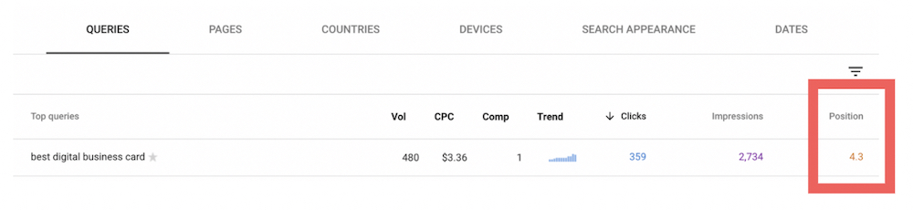 google search console CTR