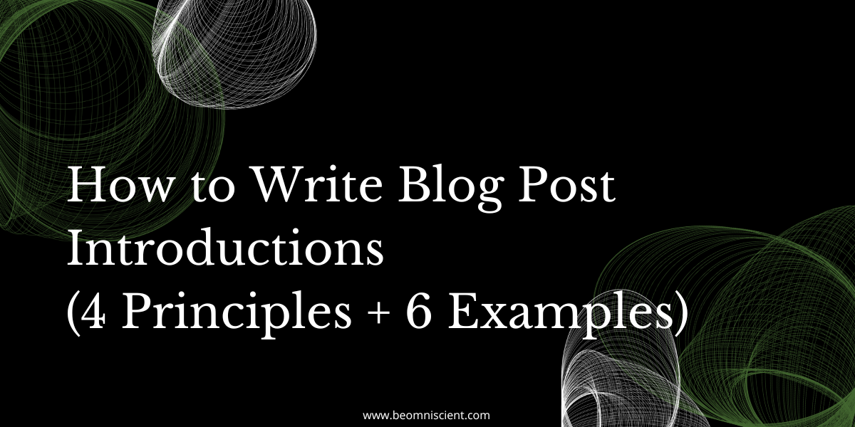 how to write a good blog intro