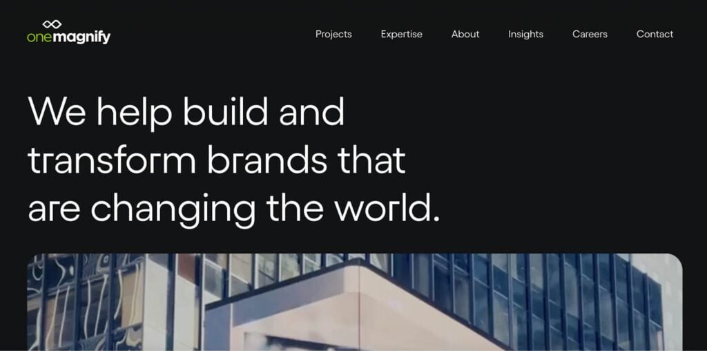 One Magnify's home page