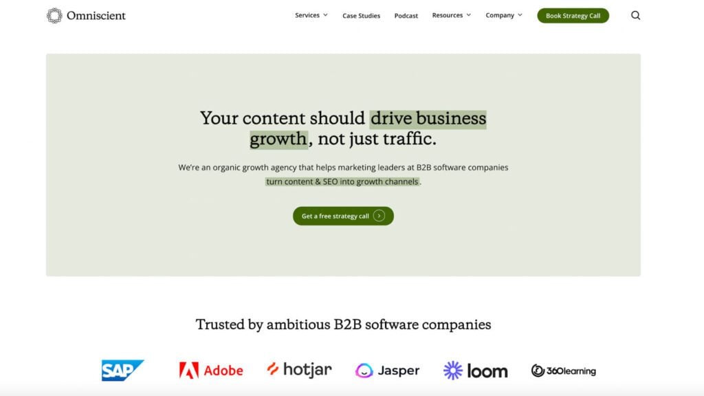Omniscient Digital's home page