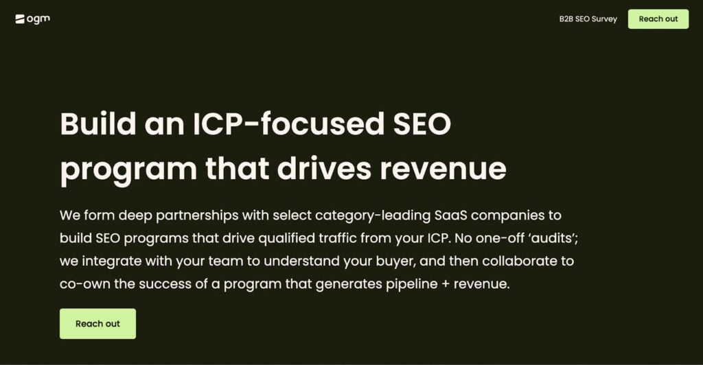 Organic Growth Marketing's home page