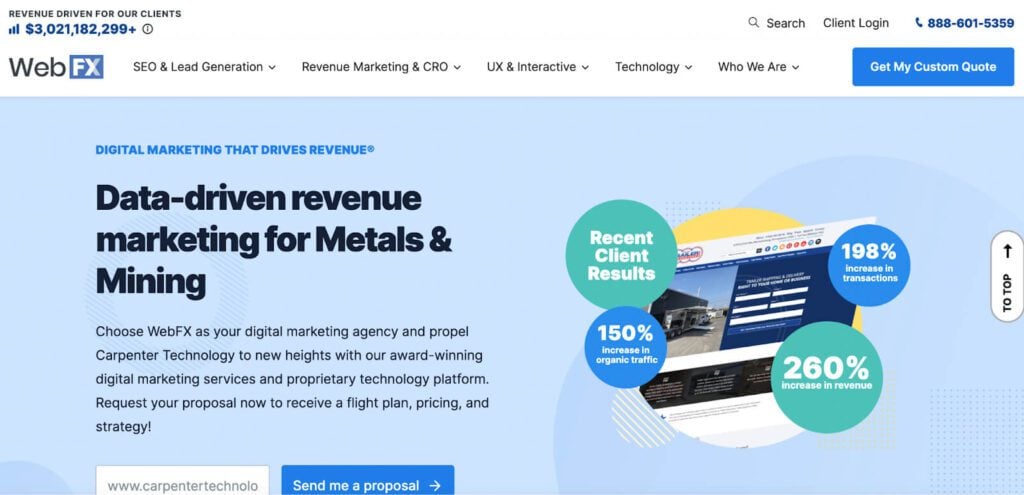 WebFX's home page