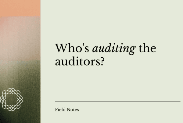 Who's auditing the auditors?