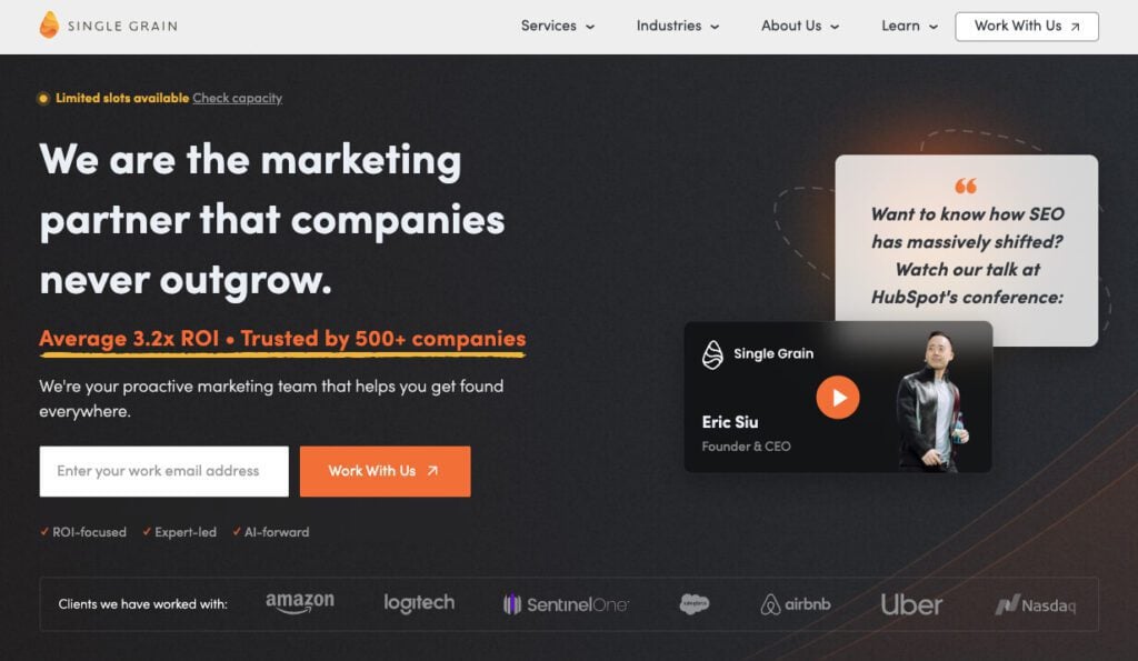 Single Grain's home page