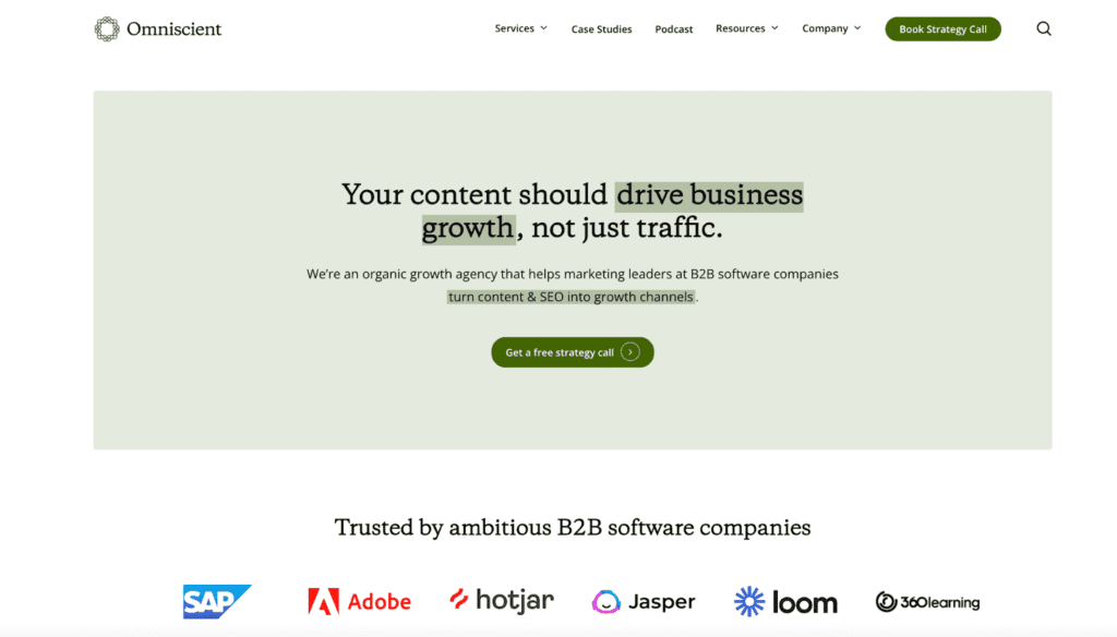 Omniscient Digital's homepage