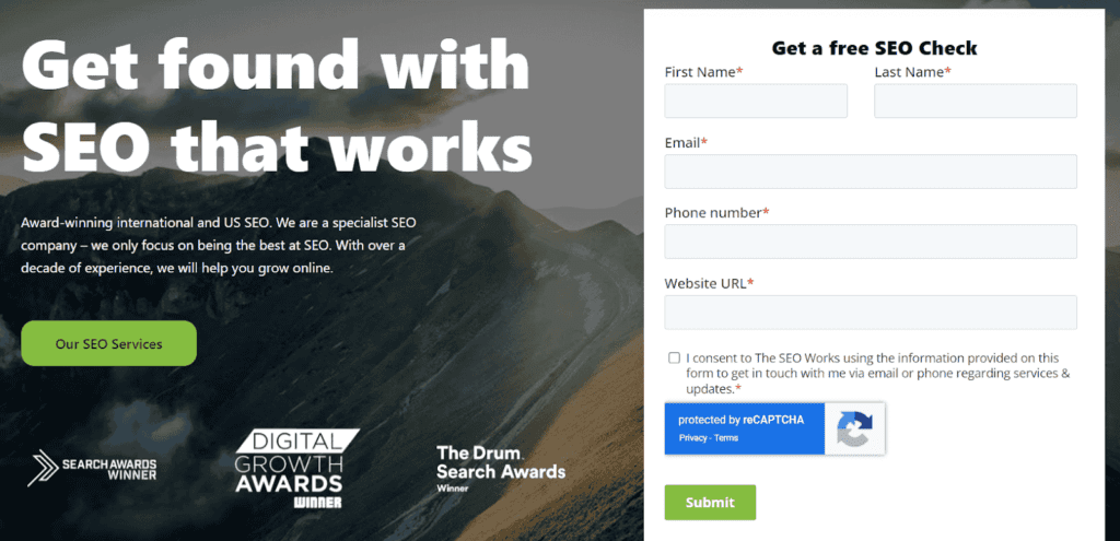SEO Works' contact form