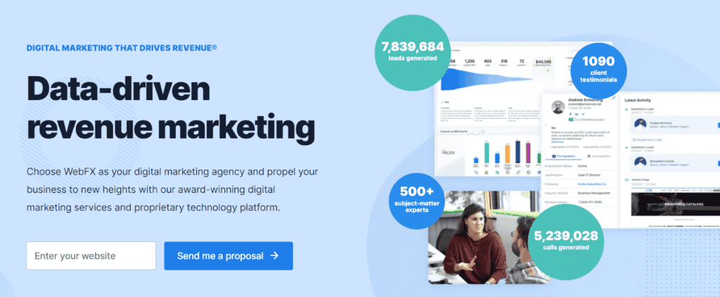 WebFX's contact page