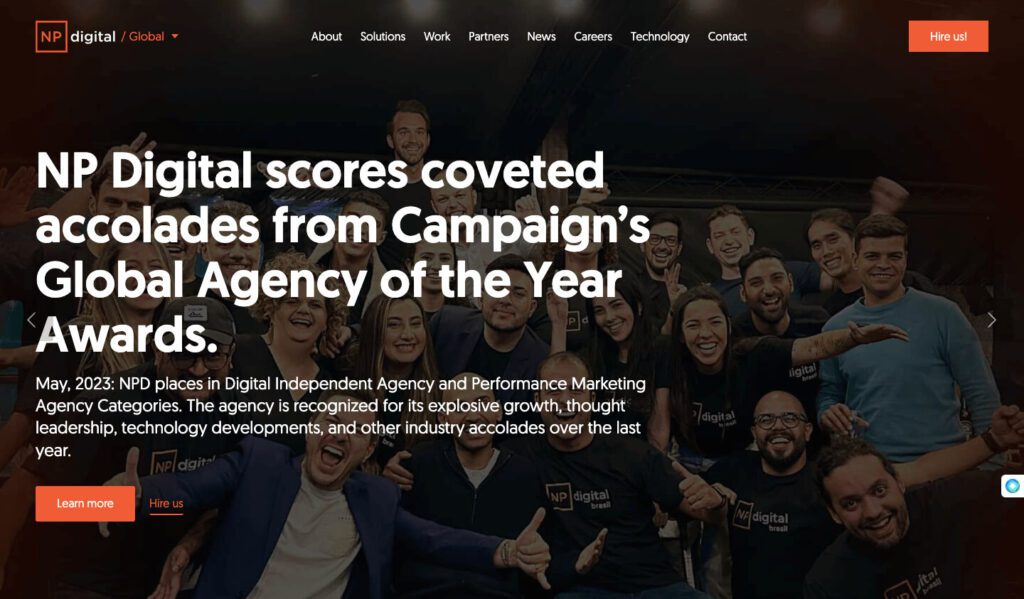 NP Digital's home page