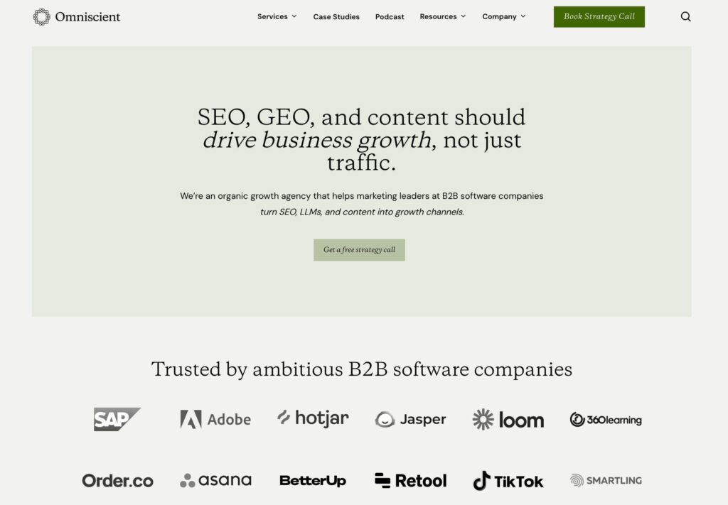 Omniscient Digital's home page
