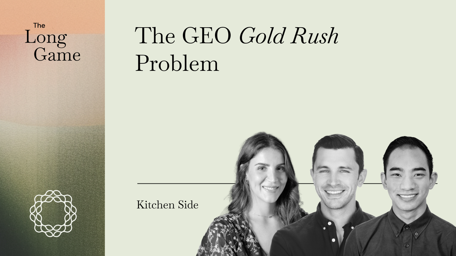 Kitchen Side: The GEO Gold Rush Problem