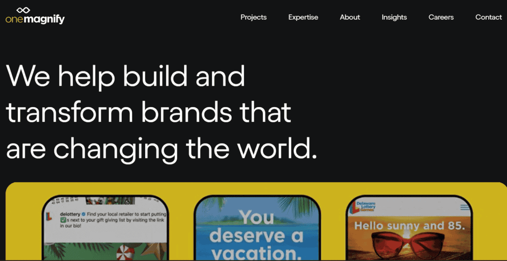 OneMagnify's homepage