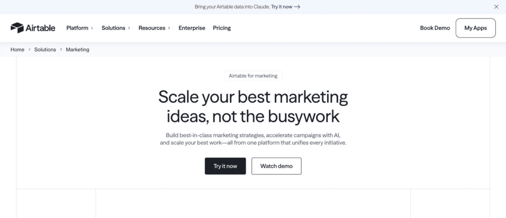 Airtable, a content marketing tool for customizable content operations
