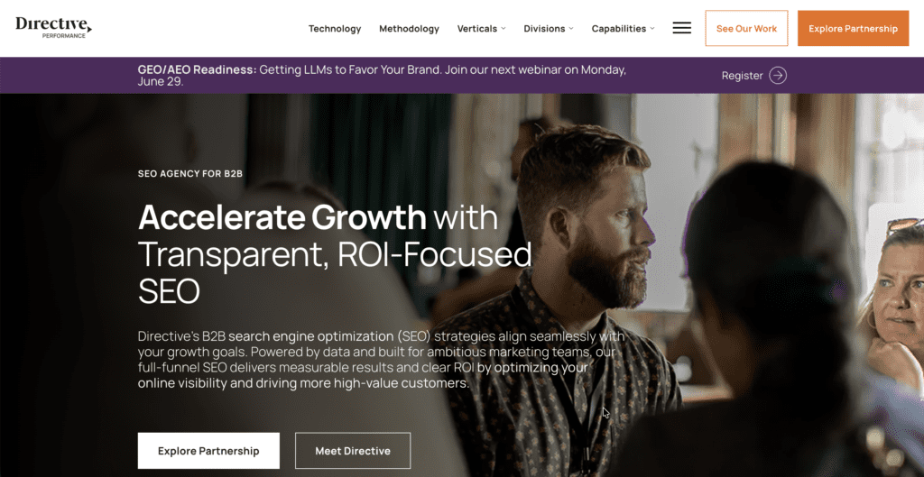 Directive Consulting search engine optimization agency services page