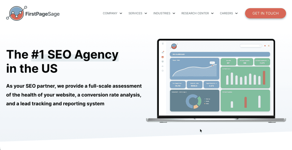 First Page Sage SEO agency services page