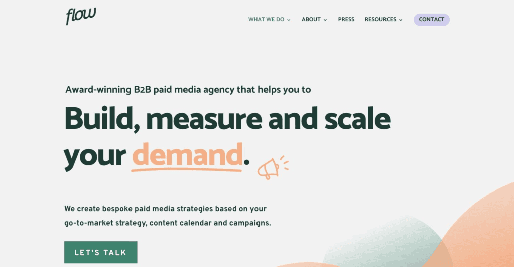 Service page for Flow Agency—a B2B PPC agency