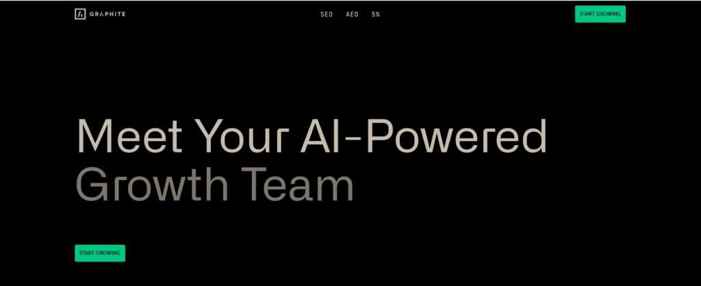 Home page for Graphite, which is a top agency for content production