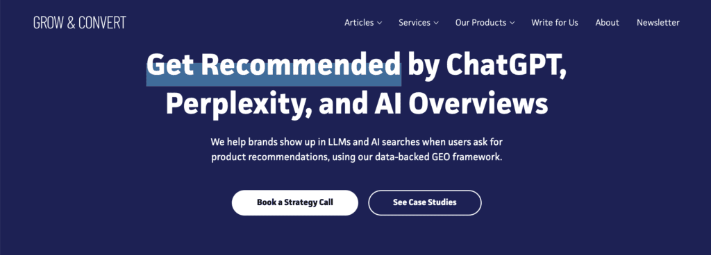 Grow and convert AEO services page