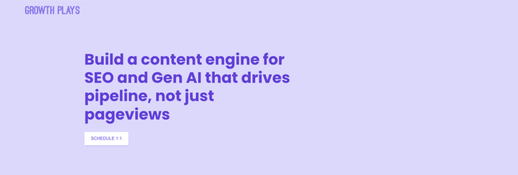 Home page of Growth Plays, which is a well-known SEO agency