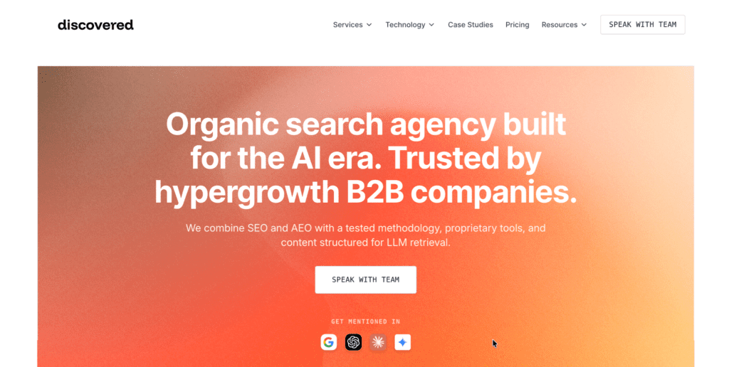 Discovered Labs AEO services pages