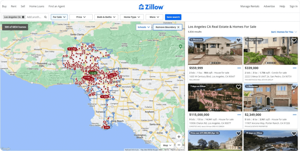Zillow map