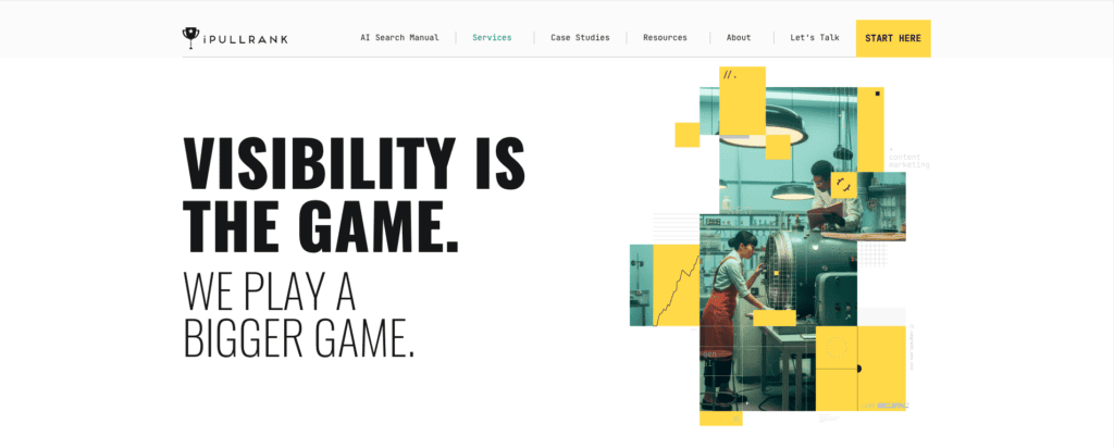 Services page for iPullRank, which is the best enterprise SEO agency for technical needs