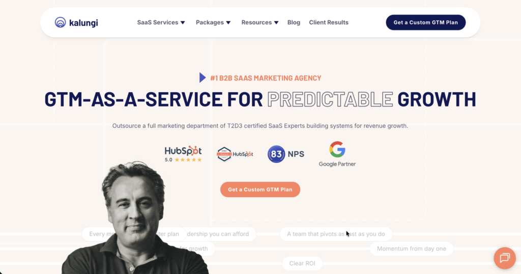 Home page for Kalungi — a well-known marketing agency for SaaS