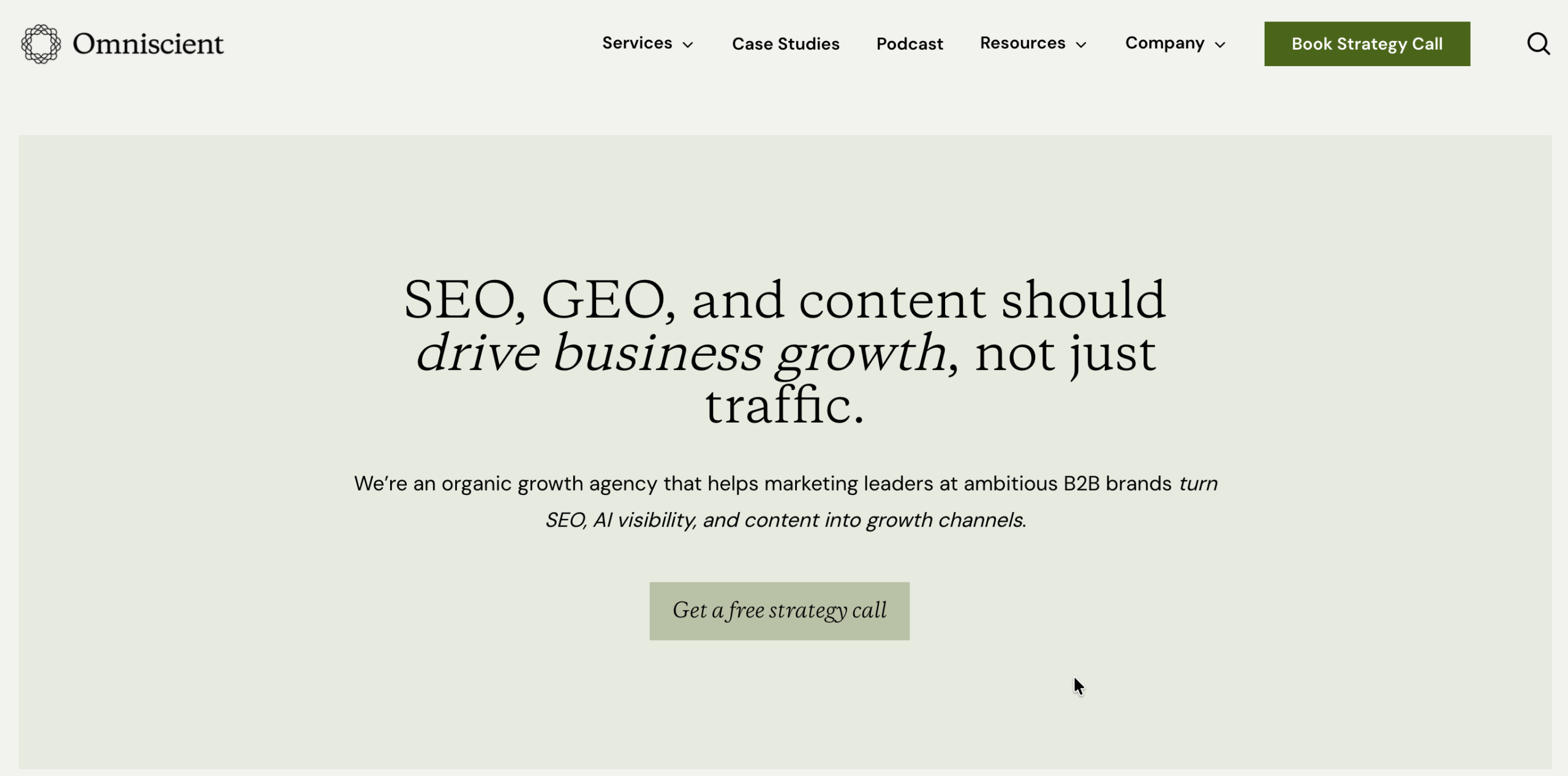 Home page of Omniscient Digital—the top online marketing agency