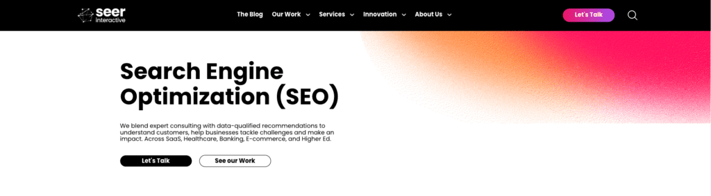 SEO service page for Seer Interactive, which is a top agency for enterprise SEO