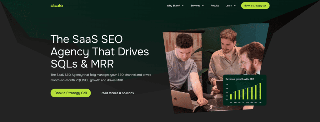 Service page for Skale, which offers international SEO services