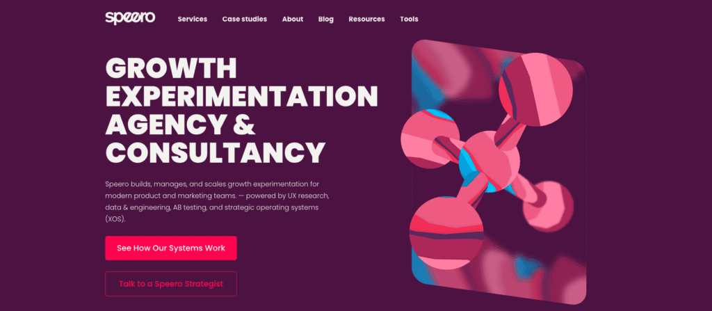Homepage for Speero — a top enterprise conversion rate optimization agency