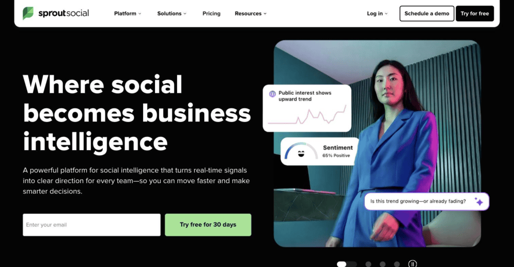 SproutSocial, a content marketing tool for social media distribution